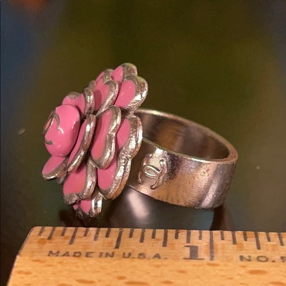 WOW POSHMARK - Authentic Chanel Camilla Silver & Pink Flower Design Winner Ring - Picture 11 of 16